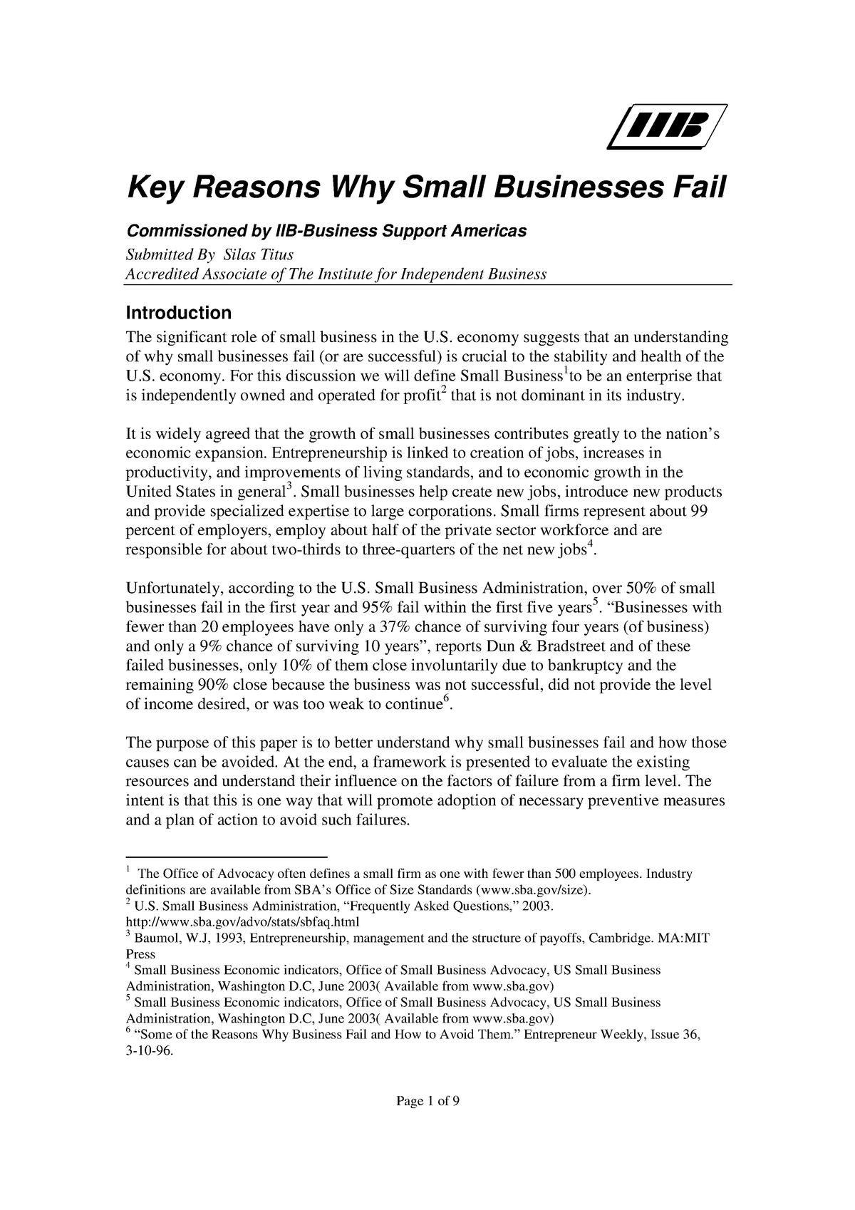 reasons why businesses fail essay