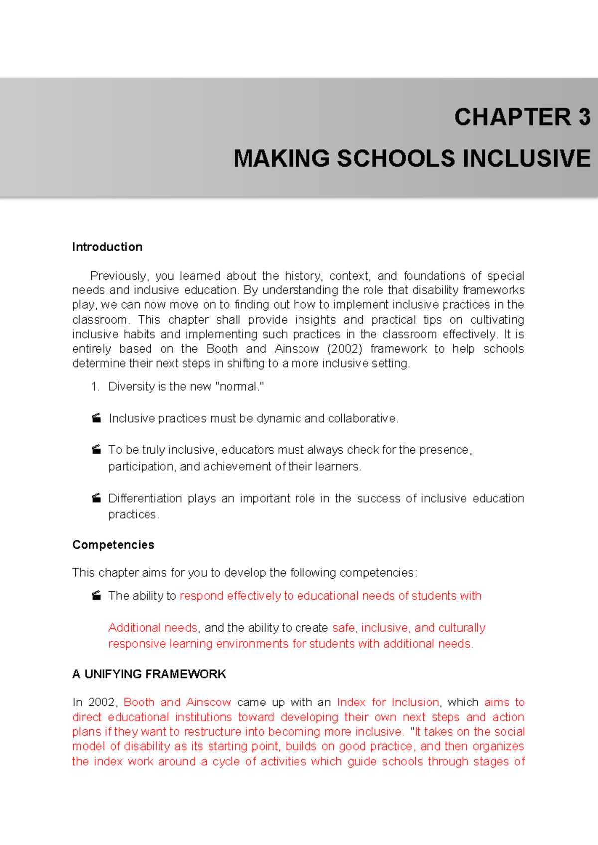539794511 Chapter 3 Making Schools Inclusive 1 - Introduction ...