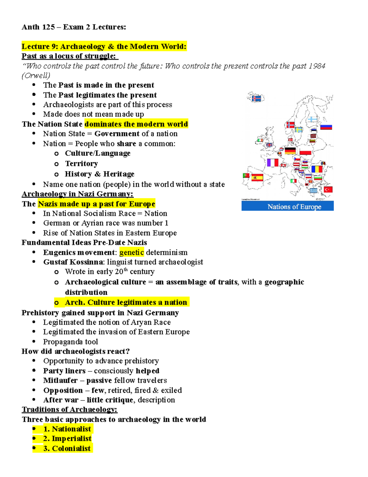 Anth 125-EXAM 2 Notes - Anth 125 Exam 2 Lectures: Lecture 9 ...