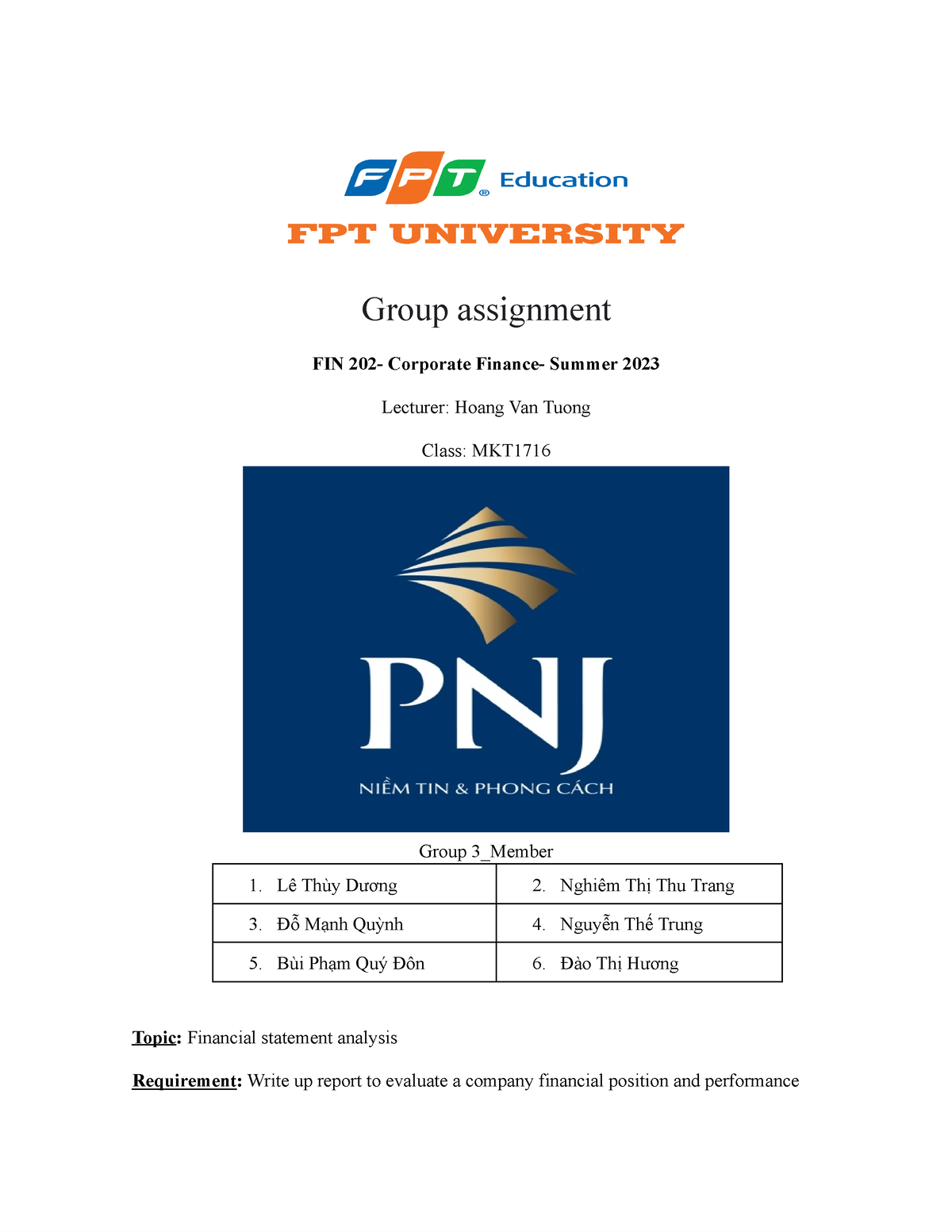 group assignment fin202