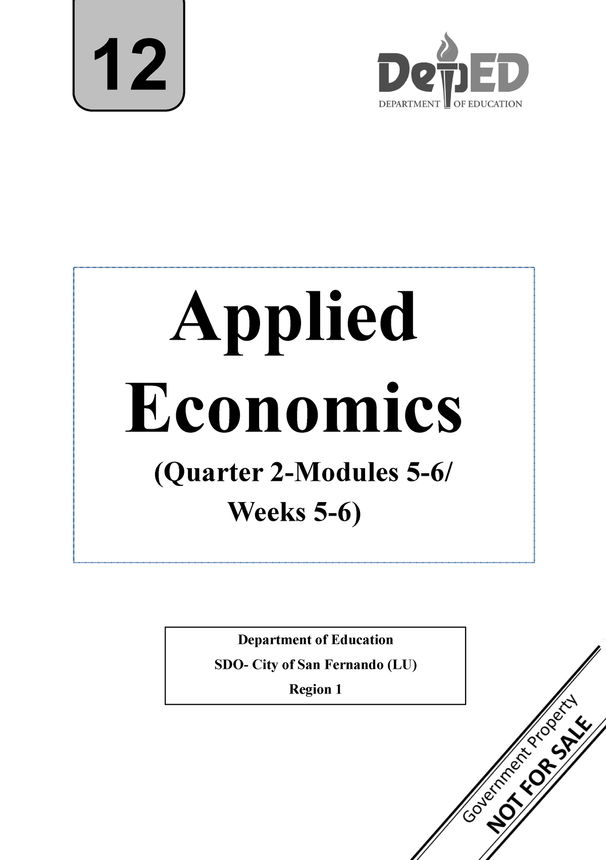 Applied Economics Quarter 2 Week 5 - 12 Applied Economics (Quarter 2 ...