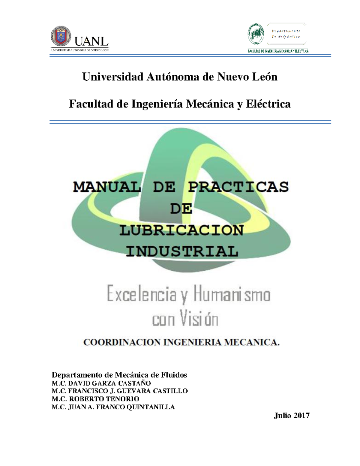 2825 LAB. DE Lubricacion Industrial Universidad Autónoma de Nuevo León Facultad de Ingeniería