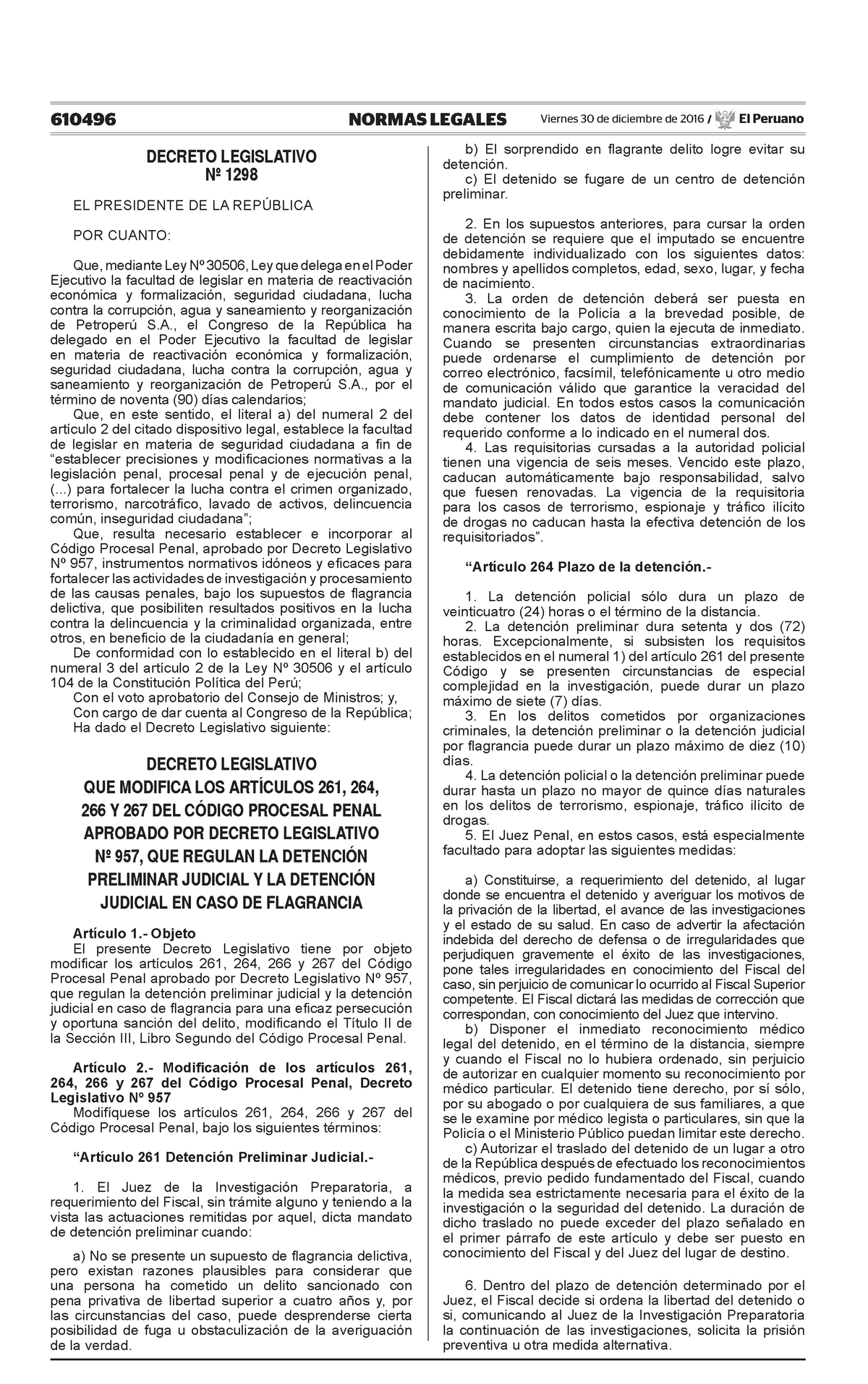 Decreto Legislativo Que Modifica Los Articulos 261 264 266 Decreto ...