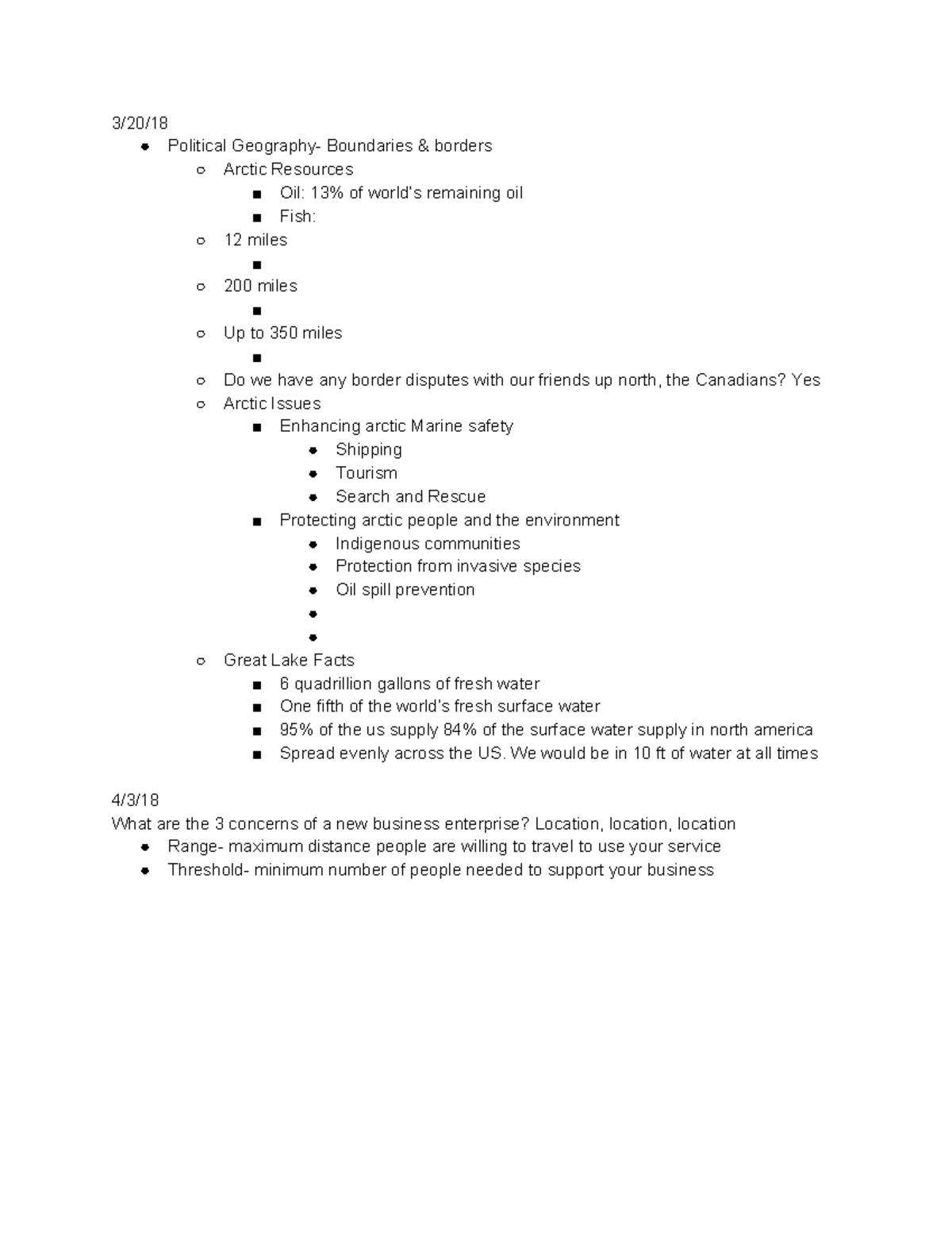 Geog 100 (Final Notes) - Lecture notes Notes for final exam - Political ...