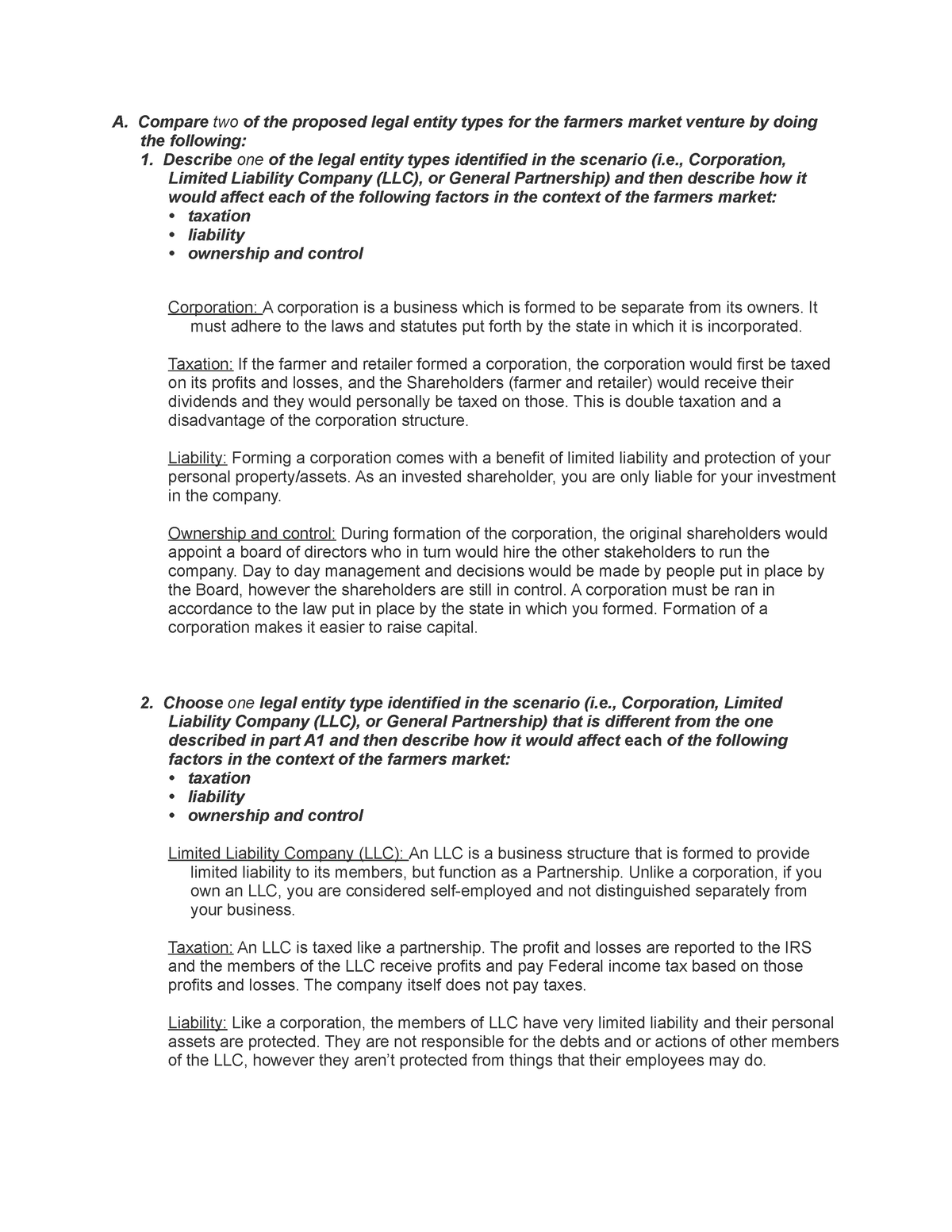 D078 Task 2 Final - Pass - Passing task 2 for Business environment ...