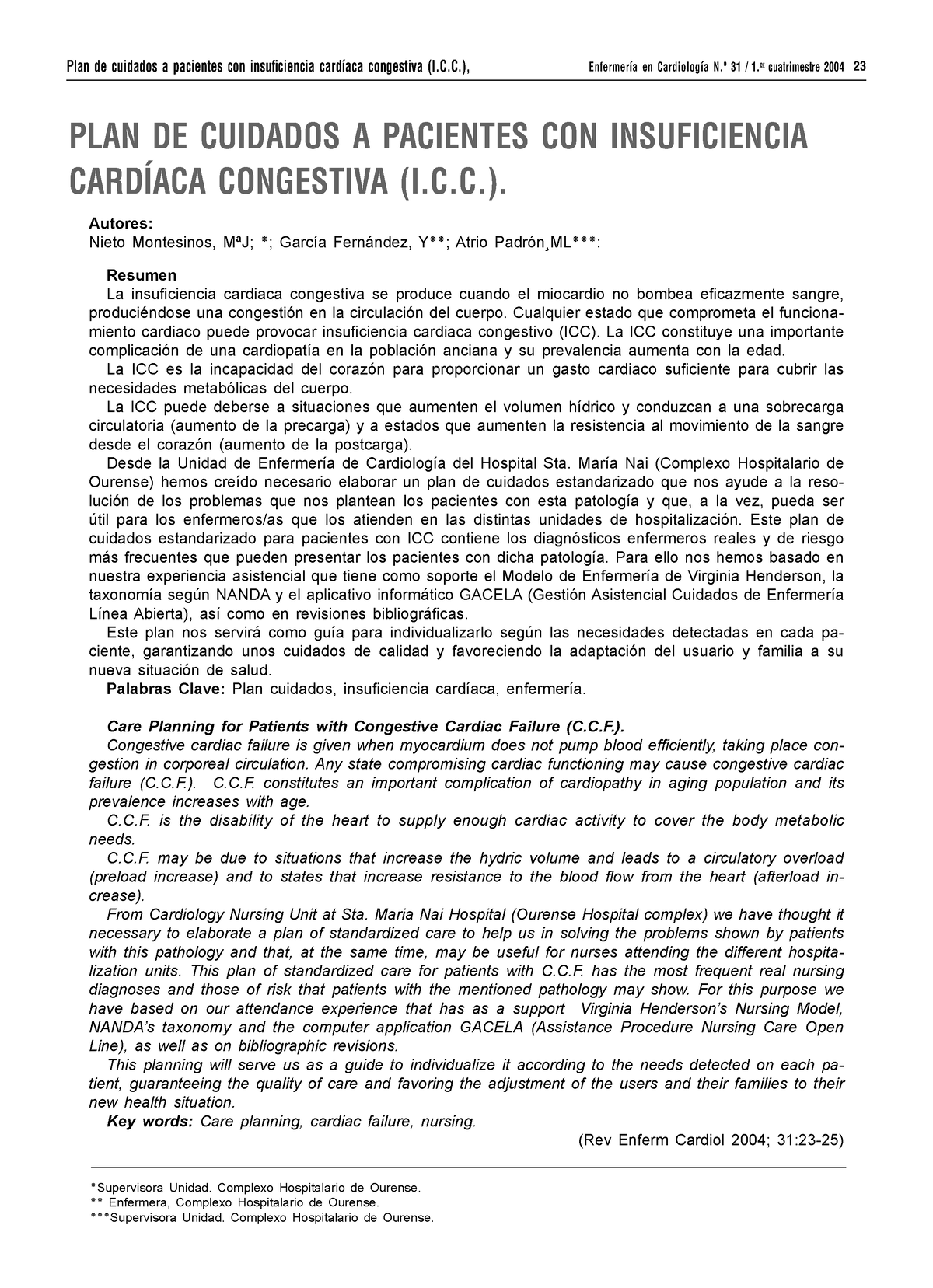 Dialnet Plan De Cuidados Apacientes Con Insuficiencia Cardiaca Co 2331506 Nutrición Para Ccss 3308