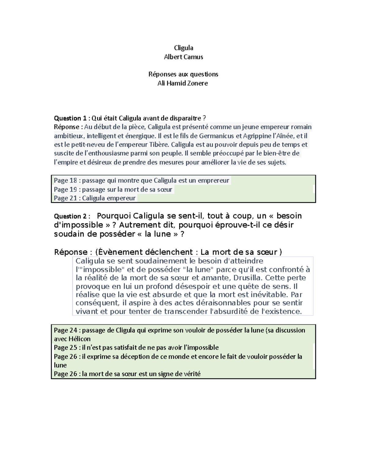 Caligula - Article fais la premiere seance - Cligula Albert Camus ...