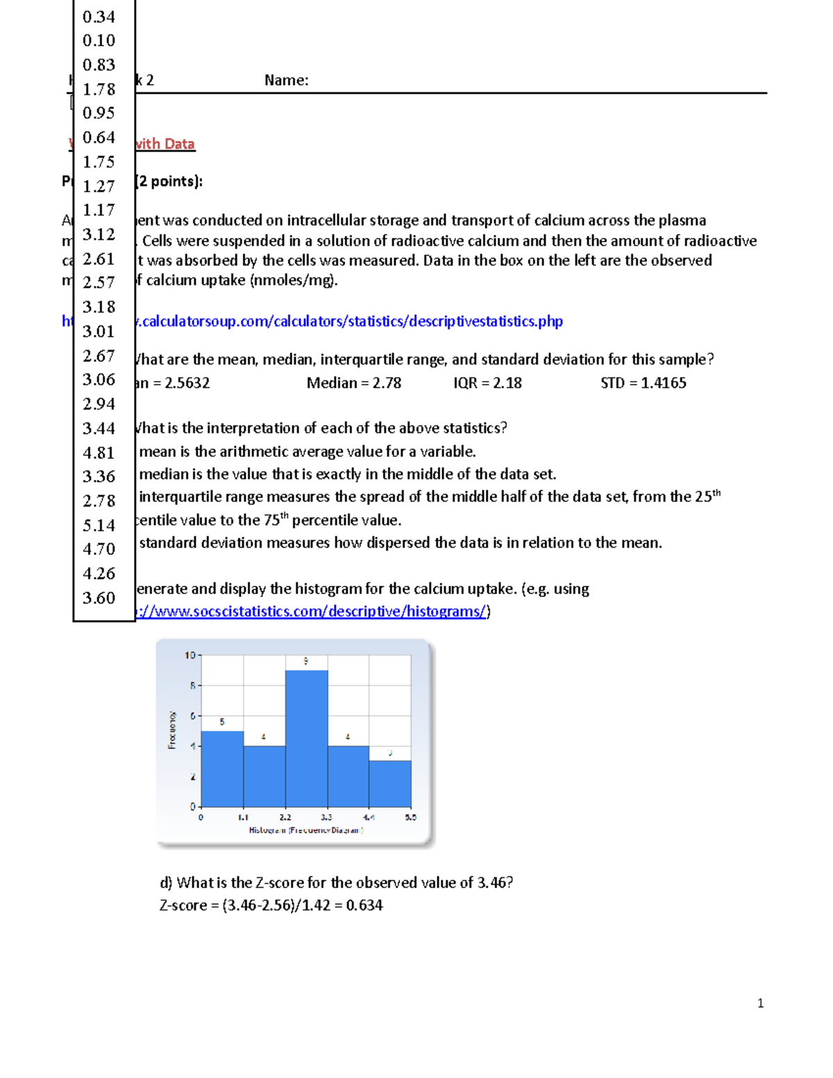 Homework 2 - Week 2 assignments - Homework 2 Name: [5 points] Working ...