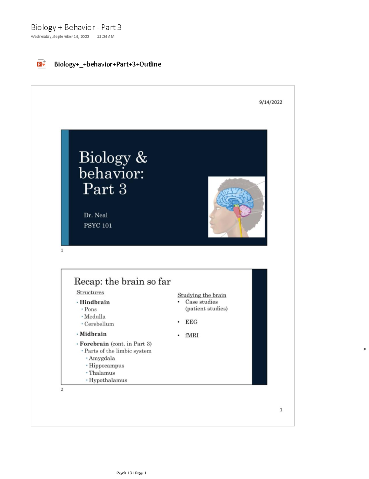 Biology Behavior Part 3 Biology Behavior Part 3 Outline F Biology Behavior Part 3 Biology Behavior Part 3 Outline F
