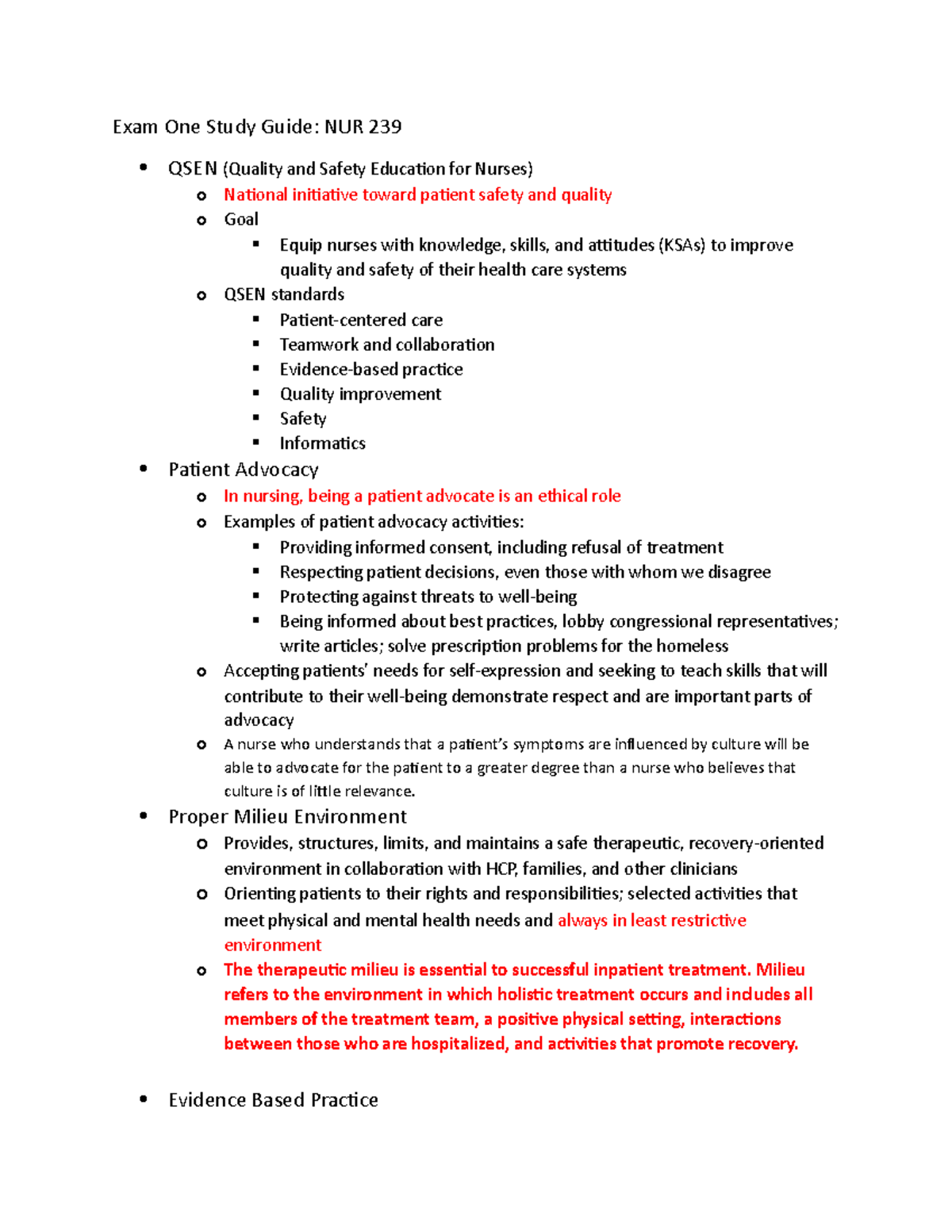 Exam One Study Guide - This is the main notes for Chapters 1,2,3,4,5,6 ...