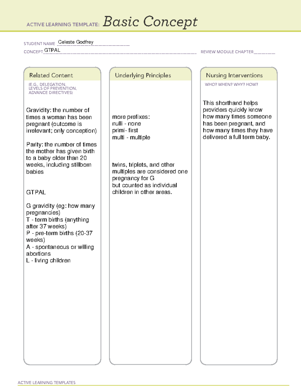Gtpal Remediation For Maternal Newborn ATI Exam ACTIVE LEARNING