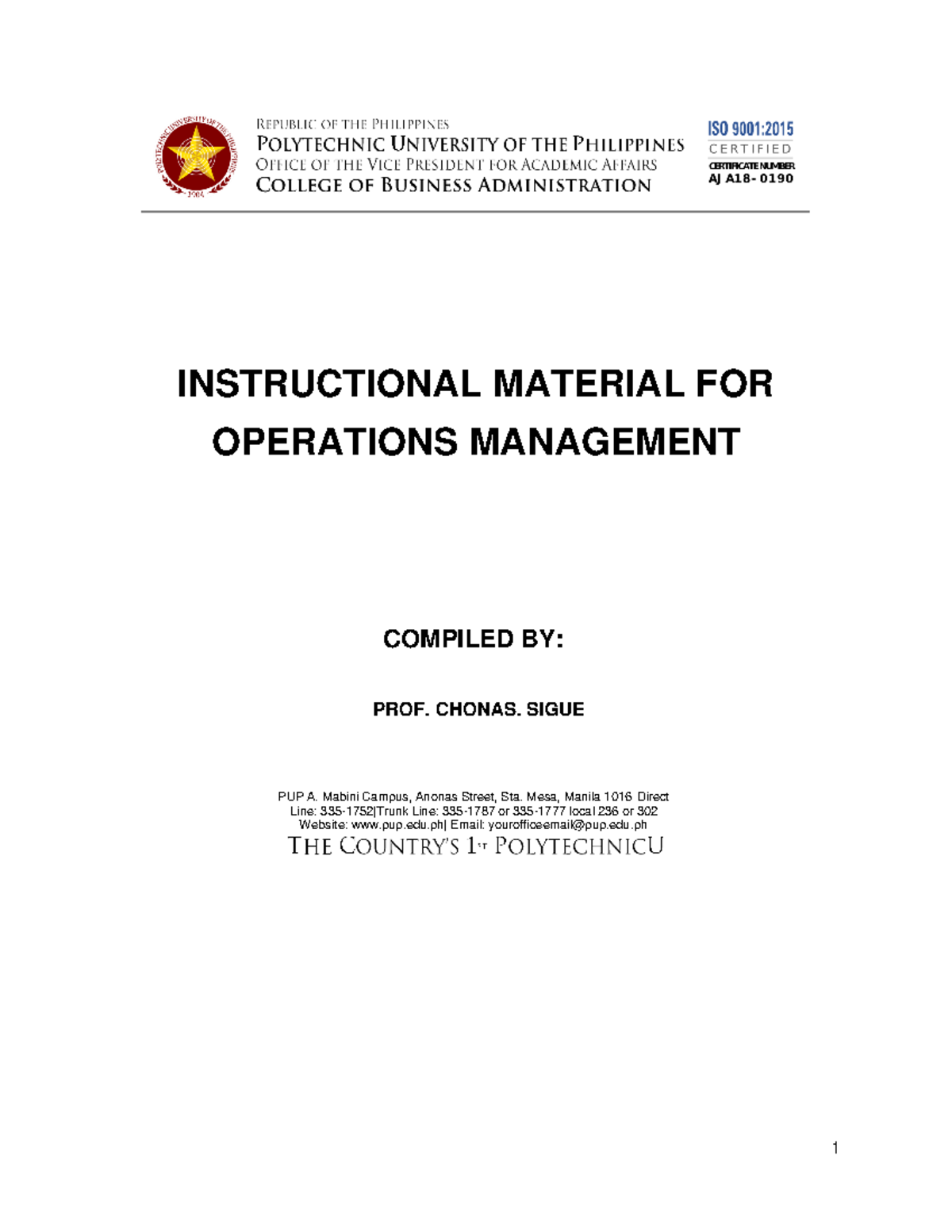 Another Term For Operations Management