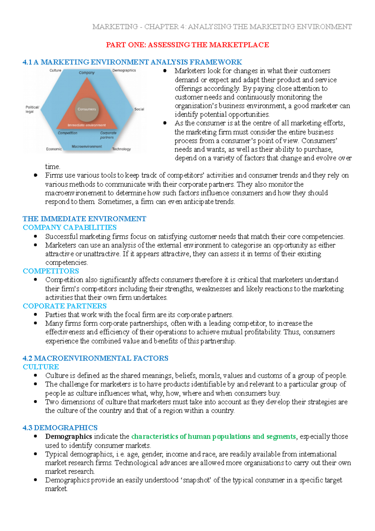 Marketing Chapter 4 - textbook notes - MARKETING CHAPTER 4: ANALYSING ...