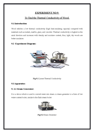 Experiment No 8 - THermodynamics 2 Lab - Experiment No. Objective To ...