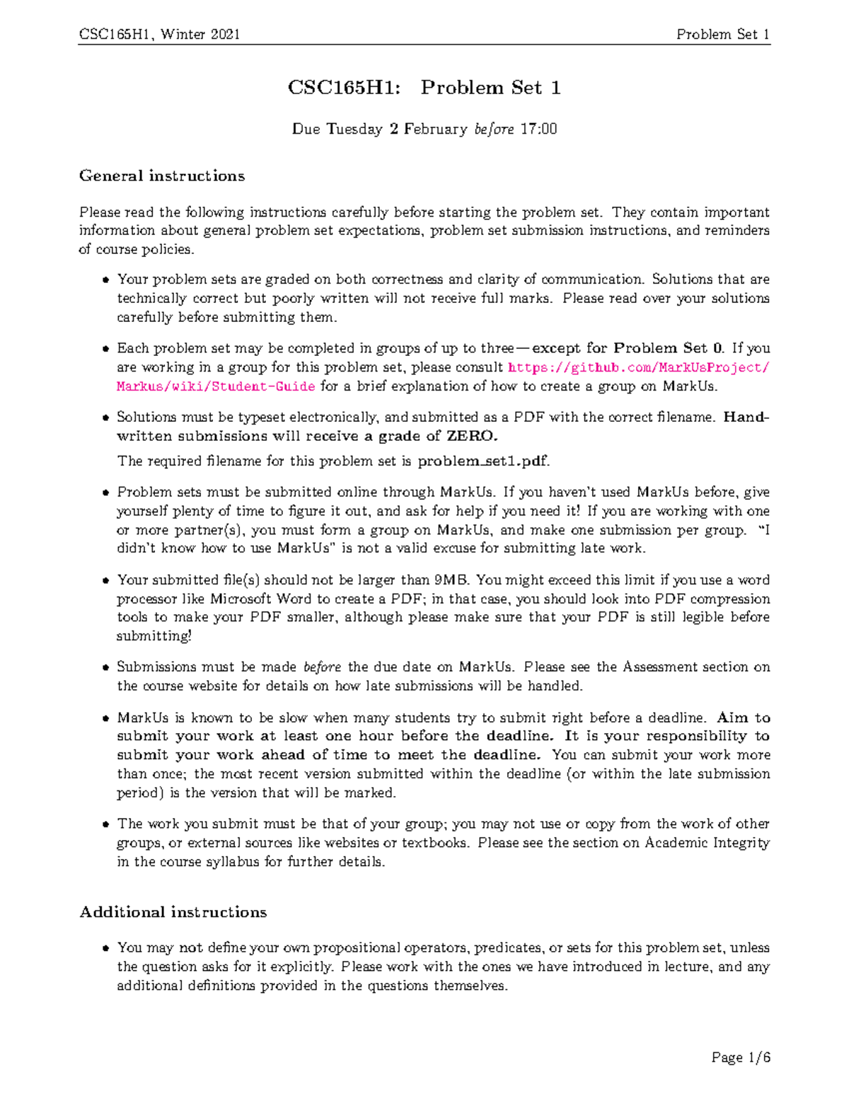 Ps1-handout - Winter2021 problem set 1 - CSC165H1: Problem Set 1 Due ...