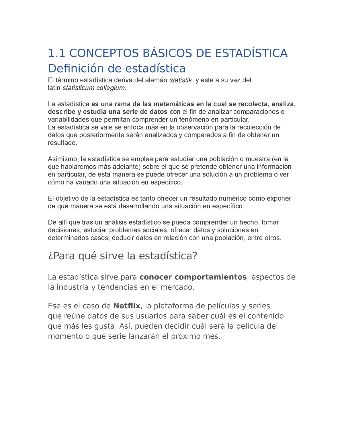 Probabilidad Y Estadistica Tema 1 - 1 CONCEPTOS BÁSICOS DE ESTADÍSTICA ...