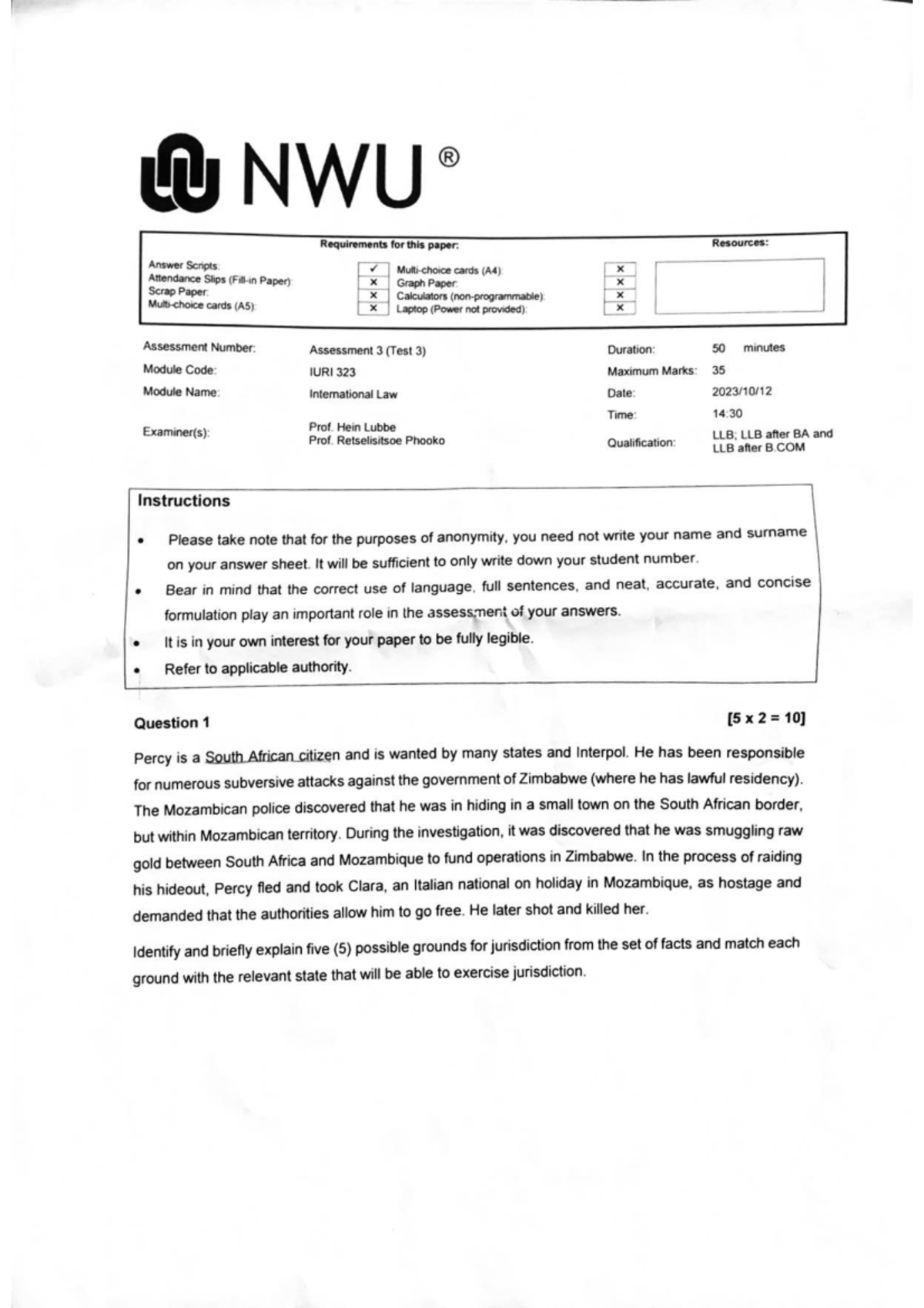 Document 64 - test 3 - IURI 323 - Studocu