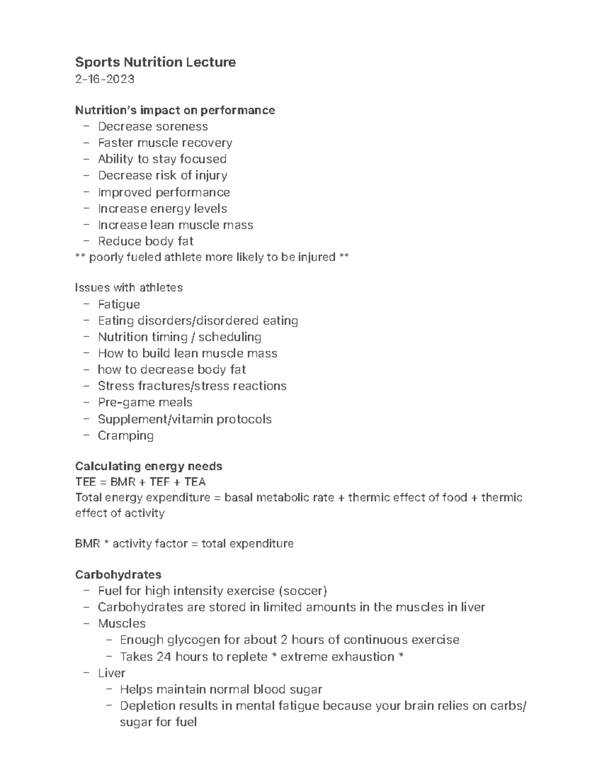 sports nutrition thesis topics