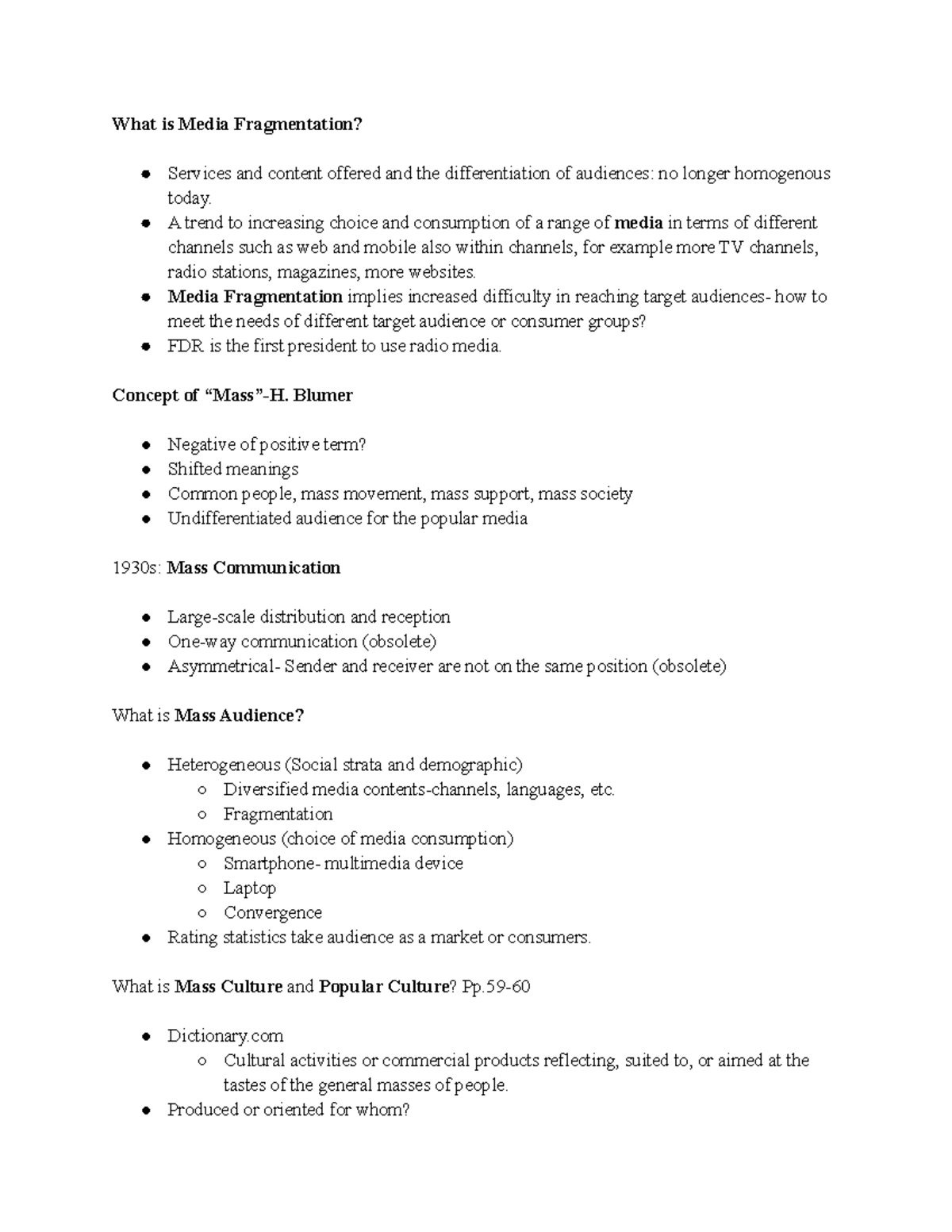 9 18 Comm theories notes - What is Media Fragmentation? Services and ...