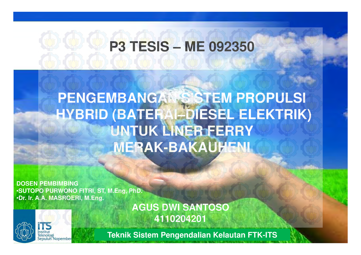 Perancangan Sistem Propulsi Pada Kapal - P3 TESIS – ME 092350 ...