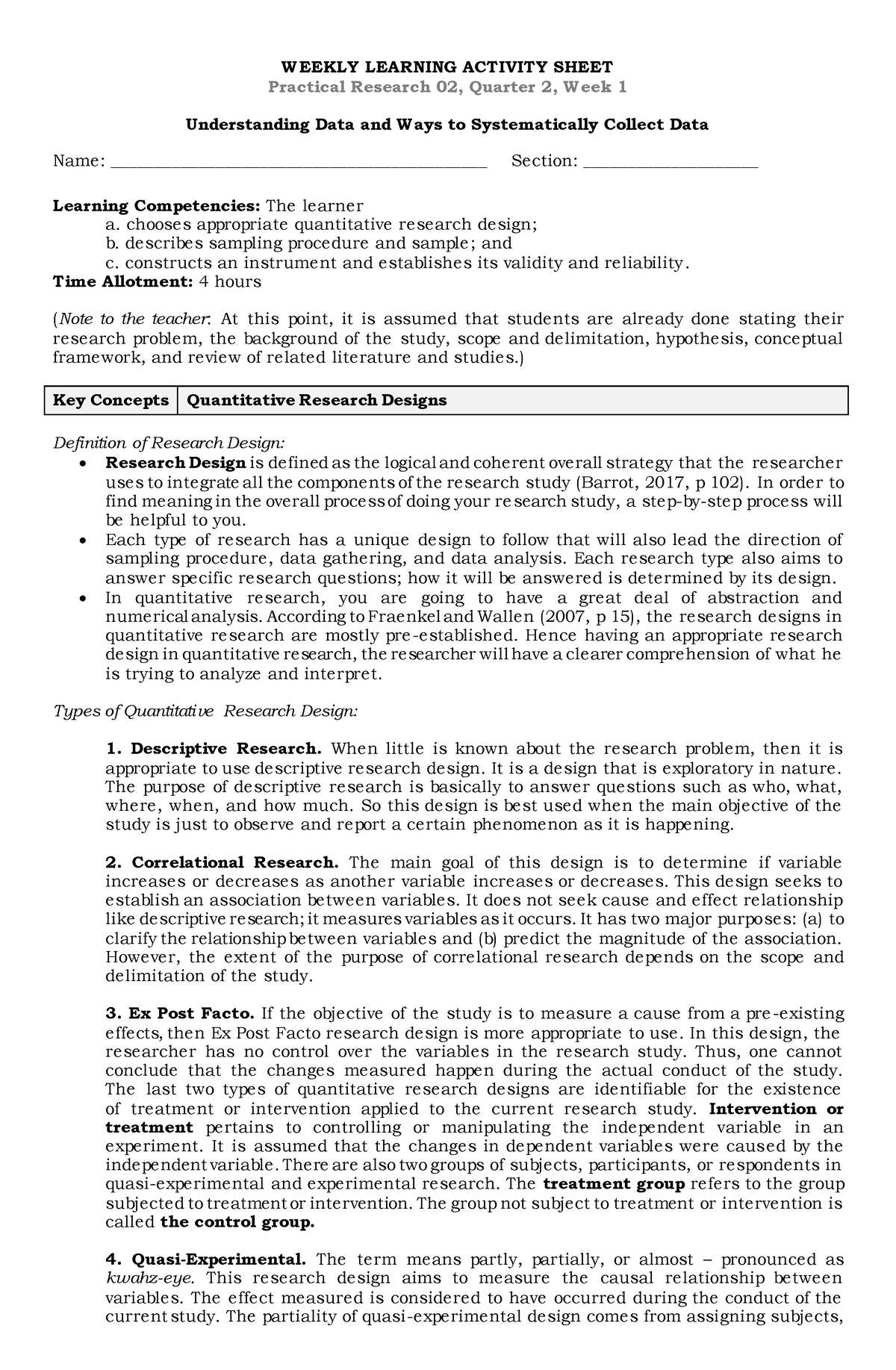 Practical-Research-2 G12 Q2 WEEK-1 - W EEKLY LEARNING ACTIVITY SHEET ...