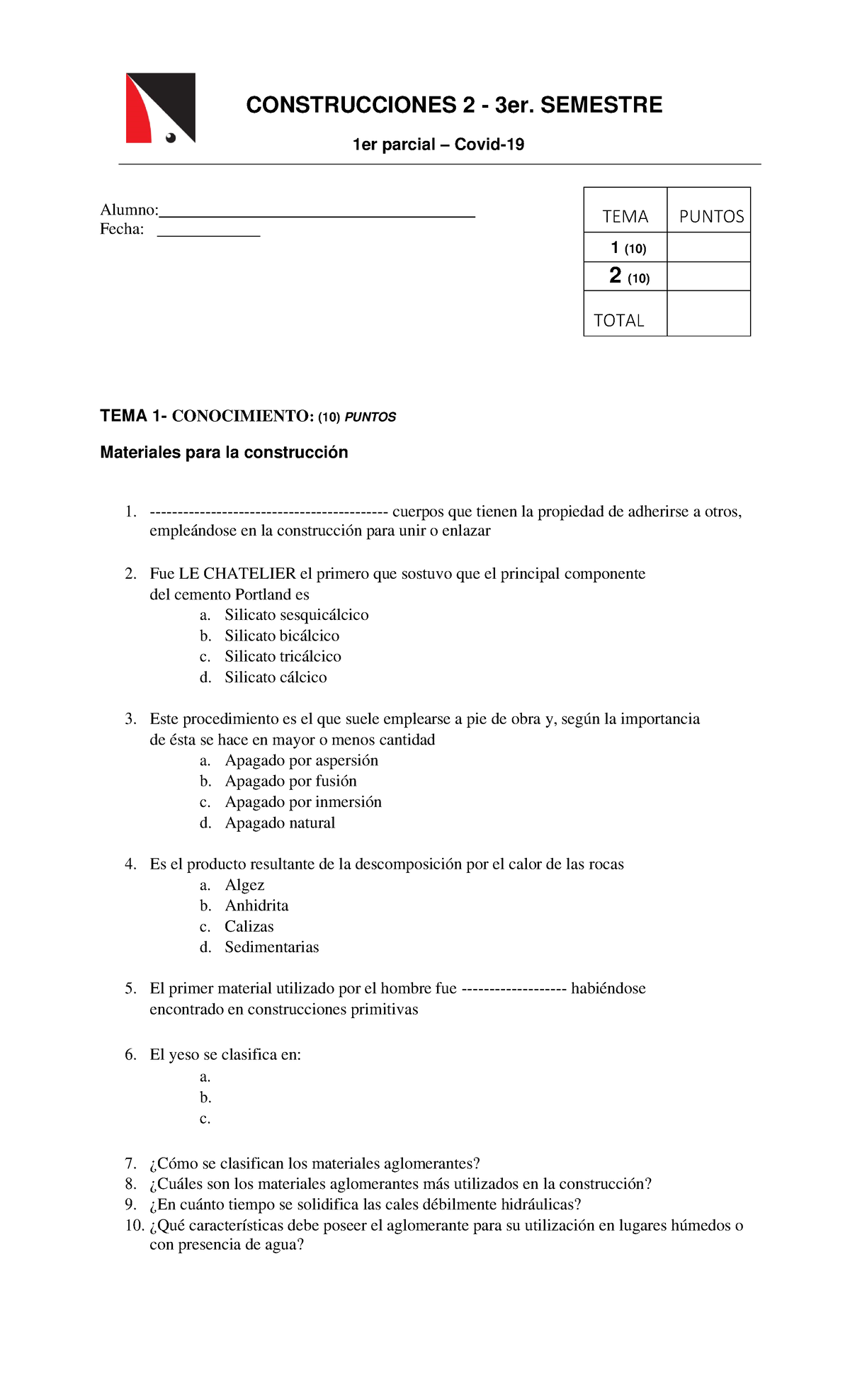 1er Examen Parcial 21 De Mayo De 2021 - CONSTRUCCIONES 2 - 3er ...