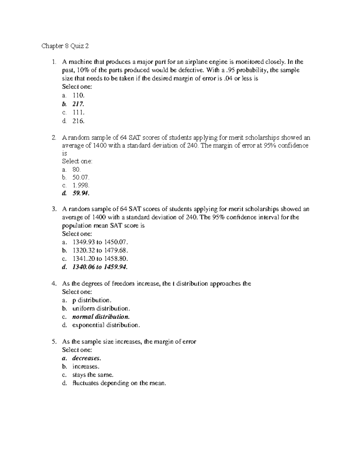 Chapter 8 Quiz 2 - Chapter 8 Quiz 2 A machine that produces a major ...