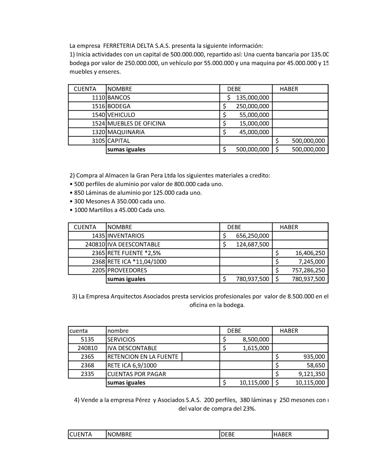 Solucion Ejercicios De Asientos Contables Contabilidad Iii Warning Tt Undefined Function 2472