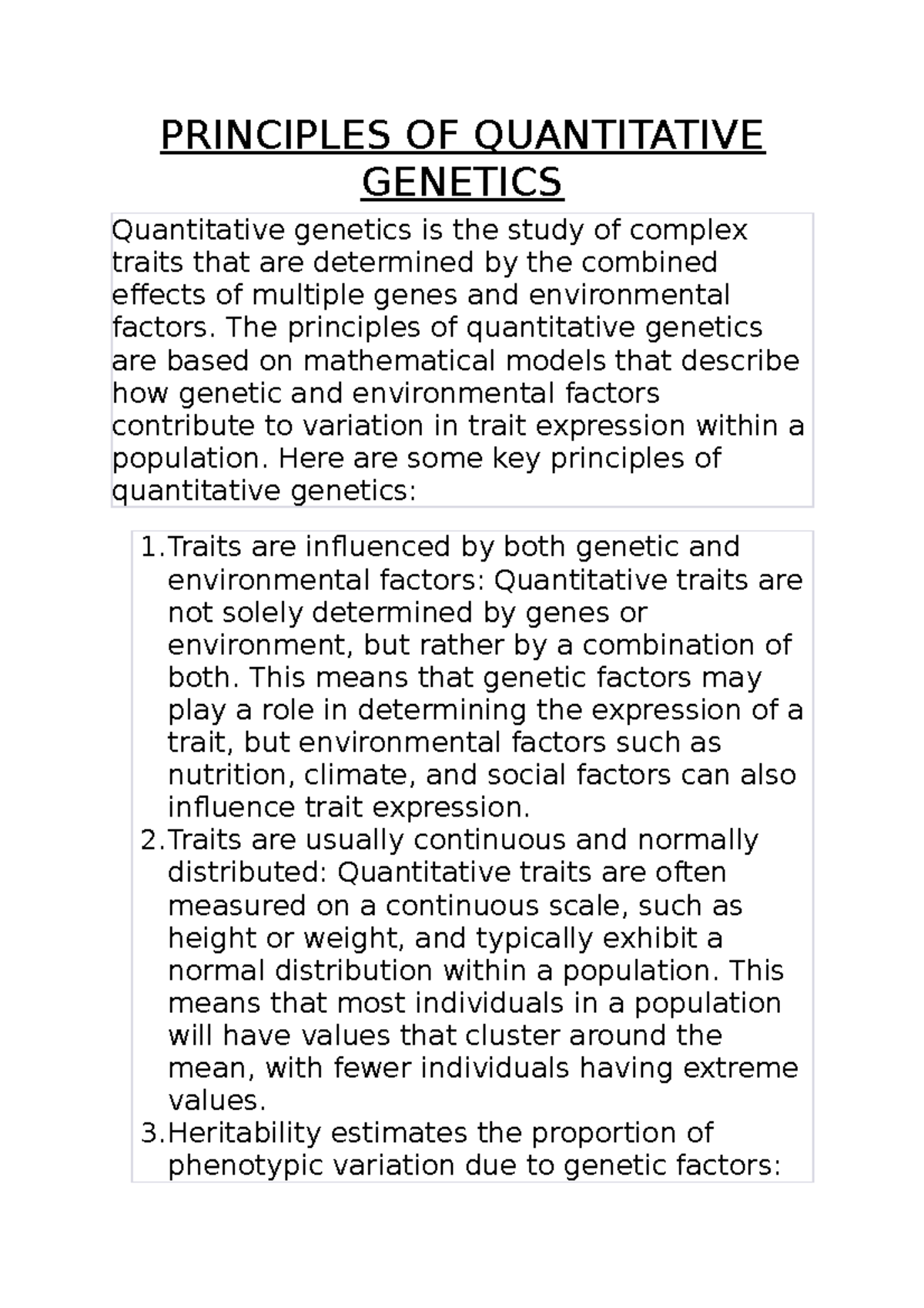 Principles OF Quantitative Genetics - PRINCIPLES OF QUANTITATIVE ...