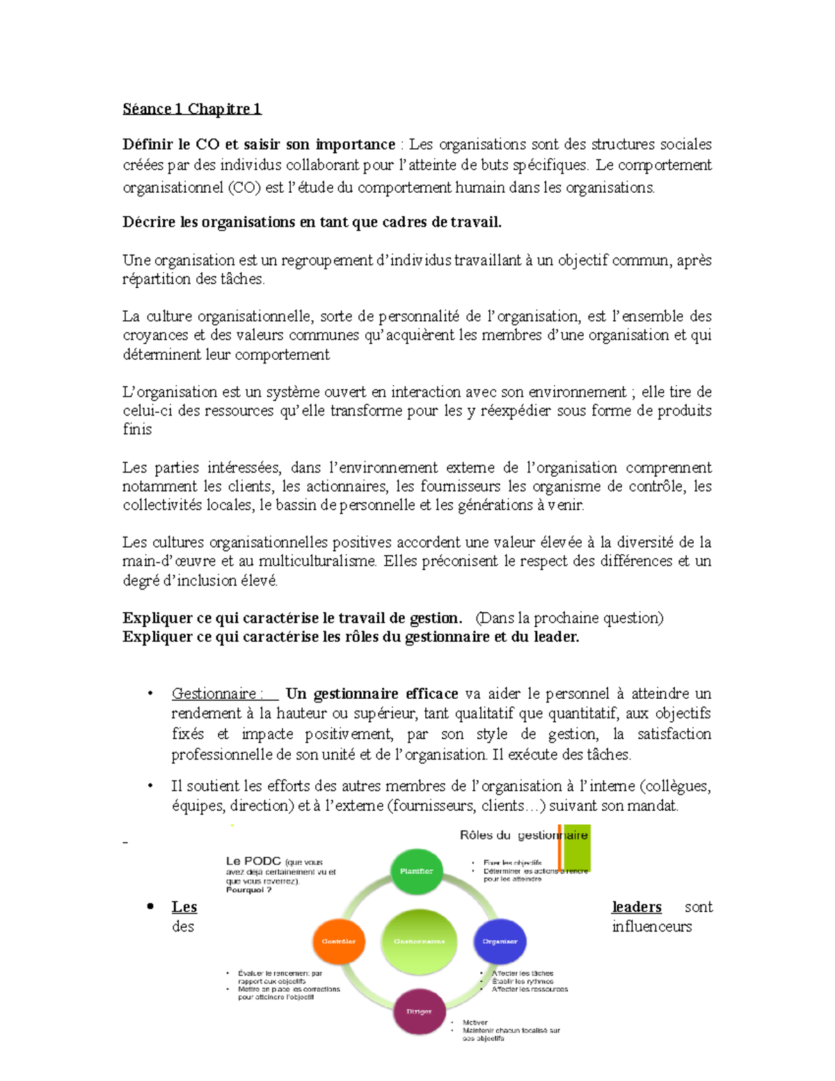 RÉvision Intra - Résumé Comportement Organisationnel - 1 Chapitre 1 Le ...