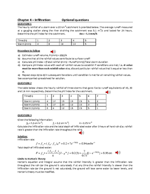 Rational method example - EXAMPLE: Given the following coastal ...