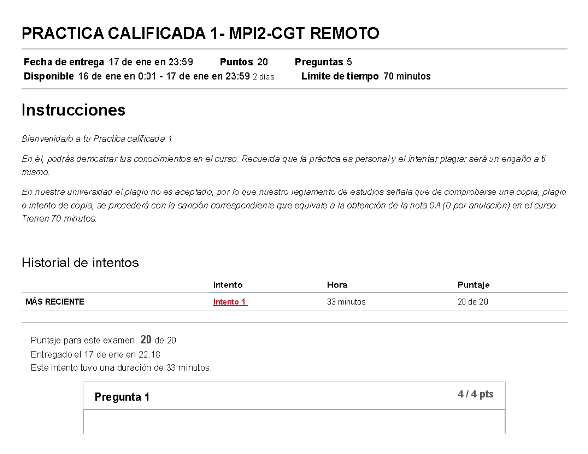 Practica Calificada 1- MPI2-CGT Remoto Matematica PARA Ingenieros II ...