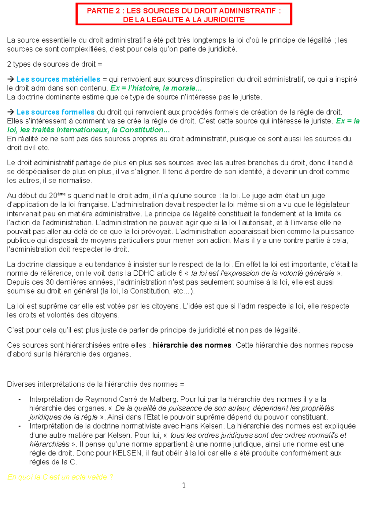 Partie 2 = Les sources du droit administratif - La source essentielle ...