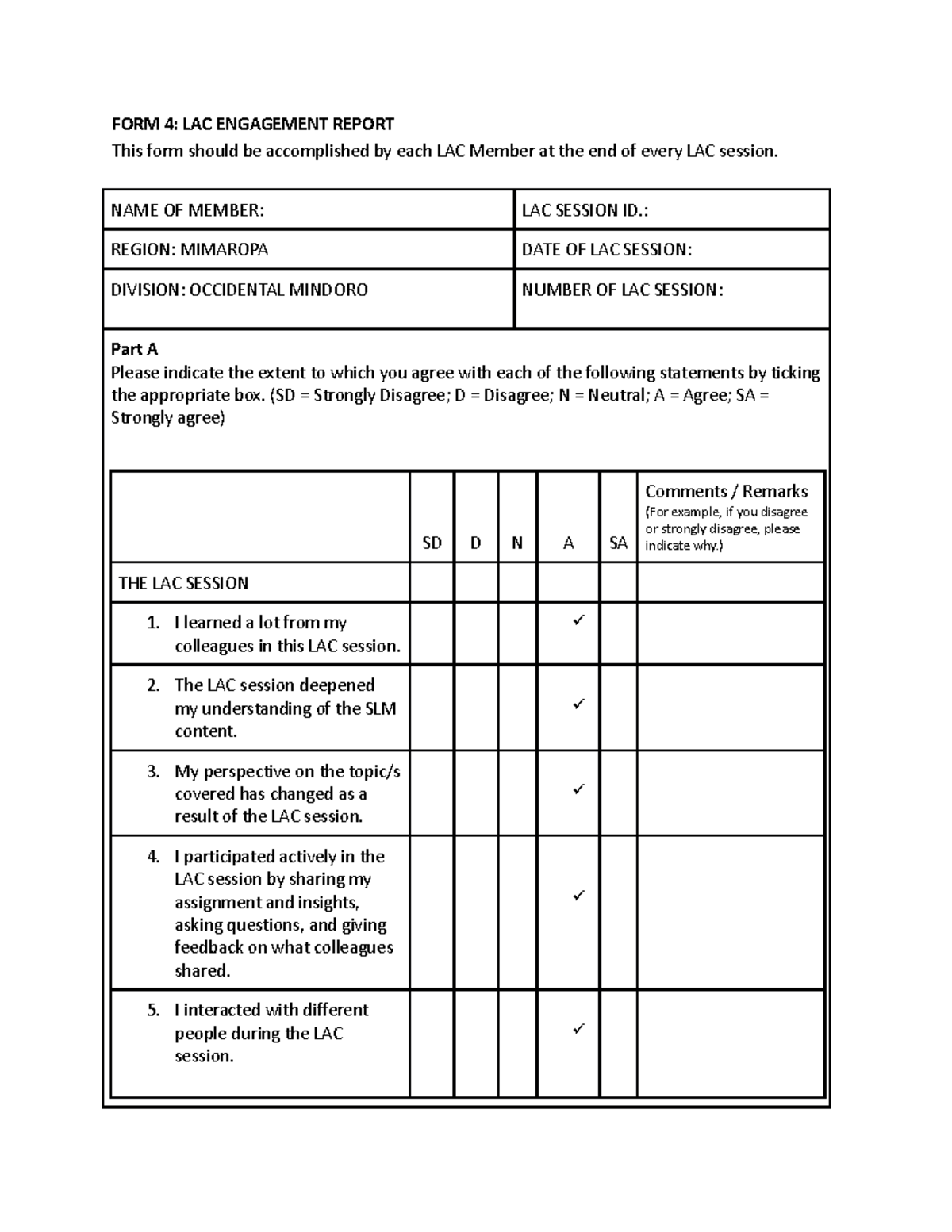 3A.5 Form4 Jhgd FORM 4 LAC ENGAGEMENT REPORT This form should be