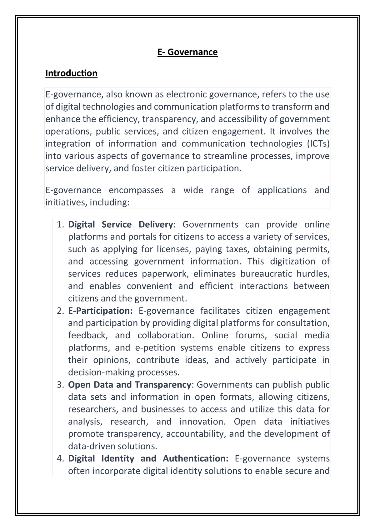 thesis topics on e governance