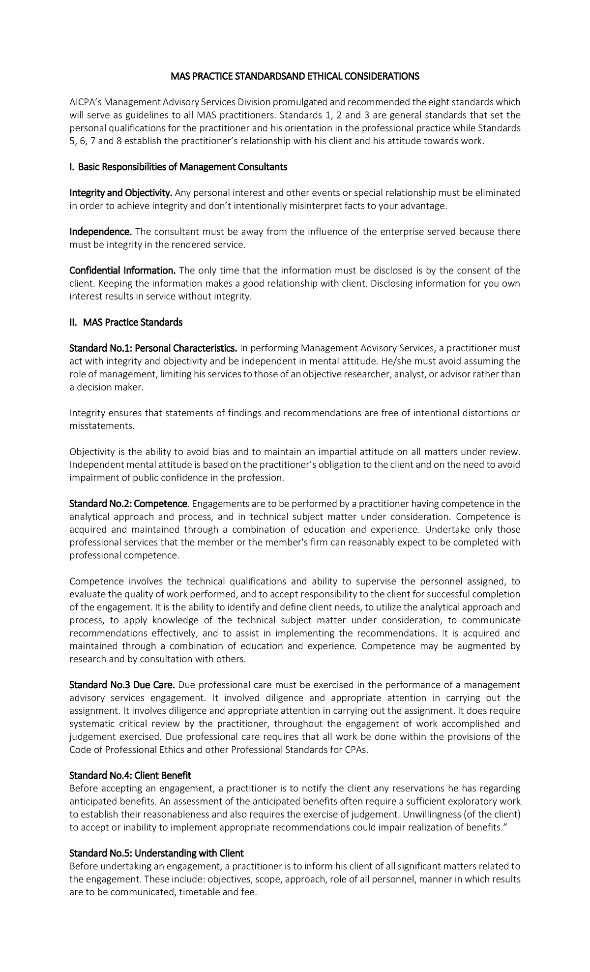 MAS+ Practice- Standards+AND+ Ethical+ Considerations - MAS PRACTICE ...