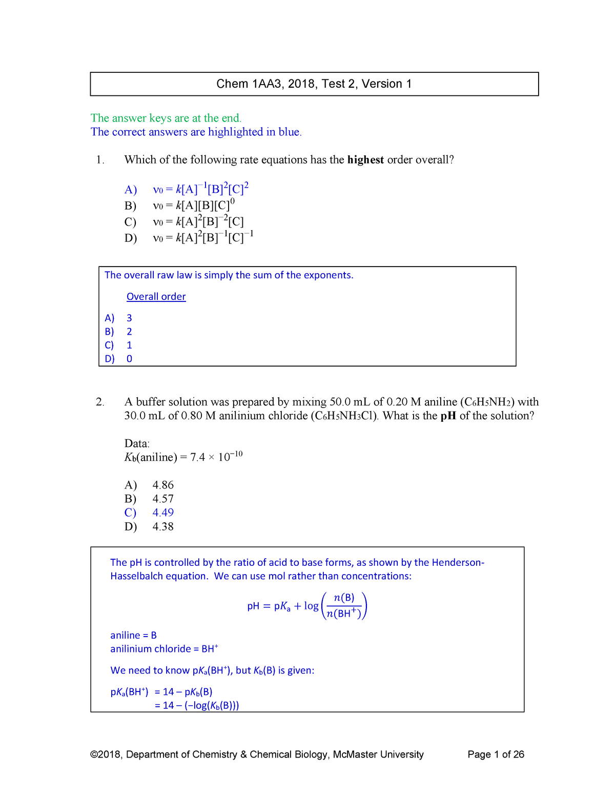 T2 180303 ver 1 solutions - The answer keys are at the end. The correct  answers are highlighted in - Studocu