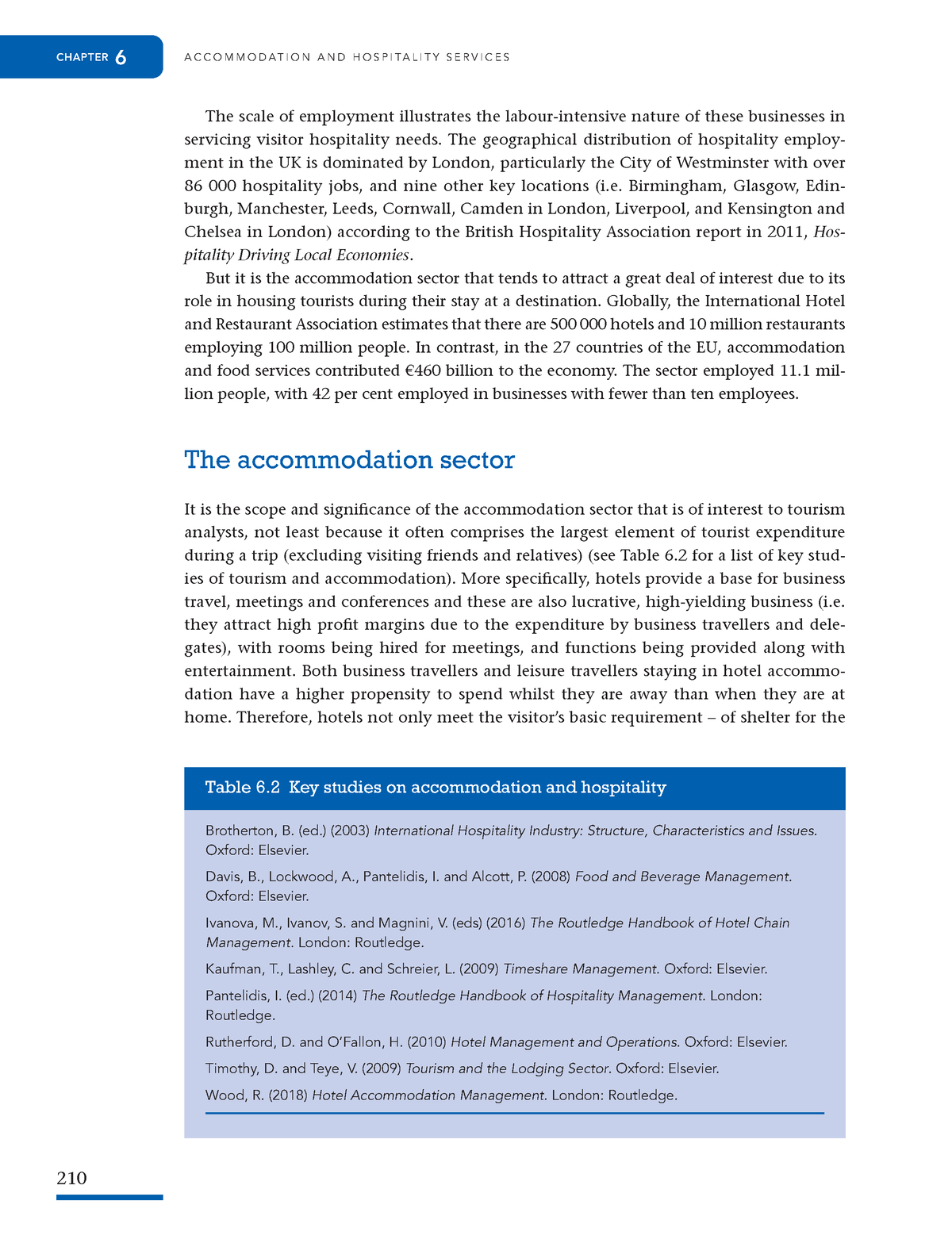 Tourism Management -58 - CHAPTER 6 A C C O M M O D A T I O N A N D H O ...