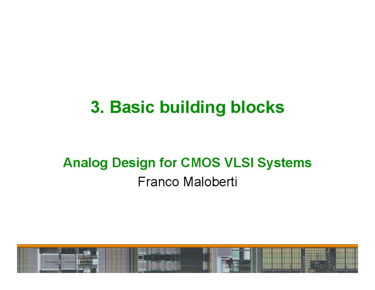 Presentation NO 03 - Information - 3. Basic building blocks Analog ...