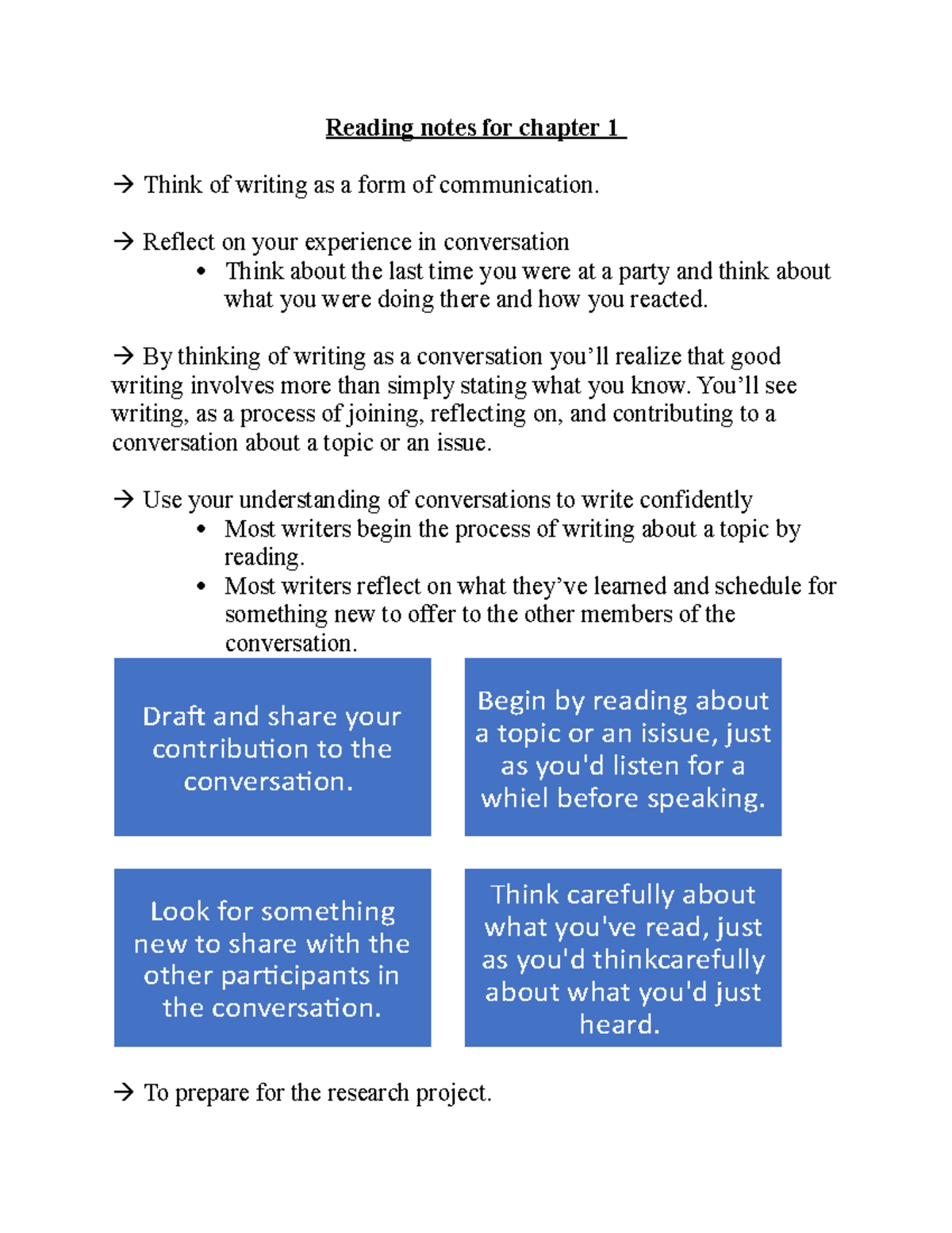 Notes 1 - just an overview of the course - Reading notes for chapter 1 ...