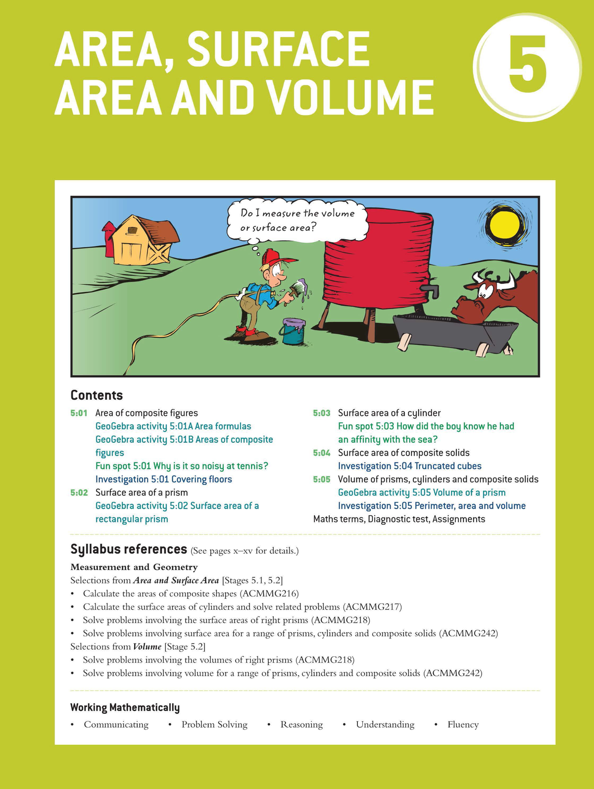 Ch 5 Area SA and Volume Mathematics textbook Do I volvme or area