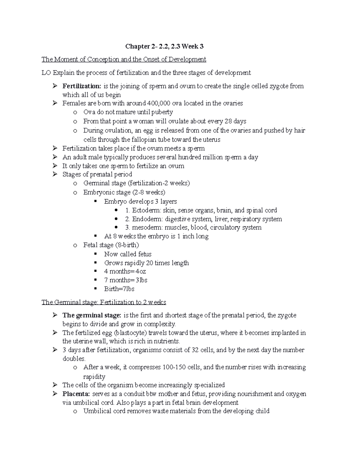 Nurs 234 week 3 notes - Chapter 2- 2, 2 Week 3 The Moment of Conception ...