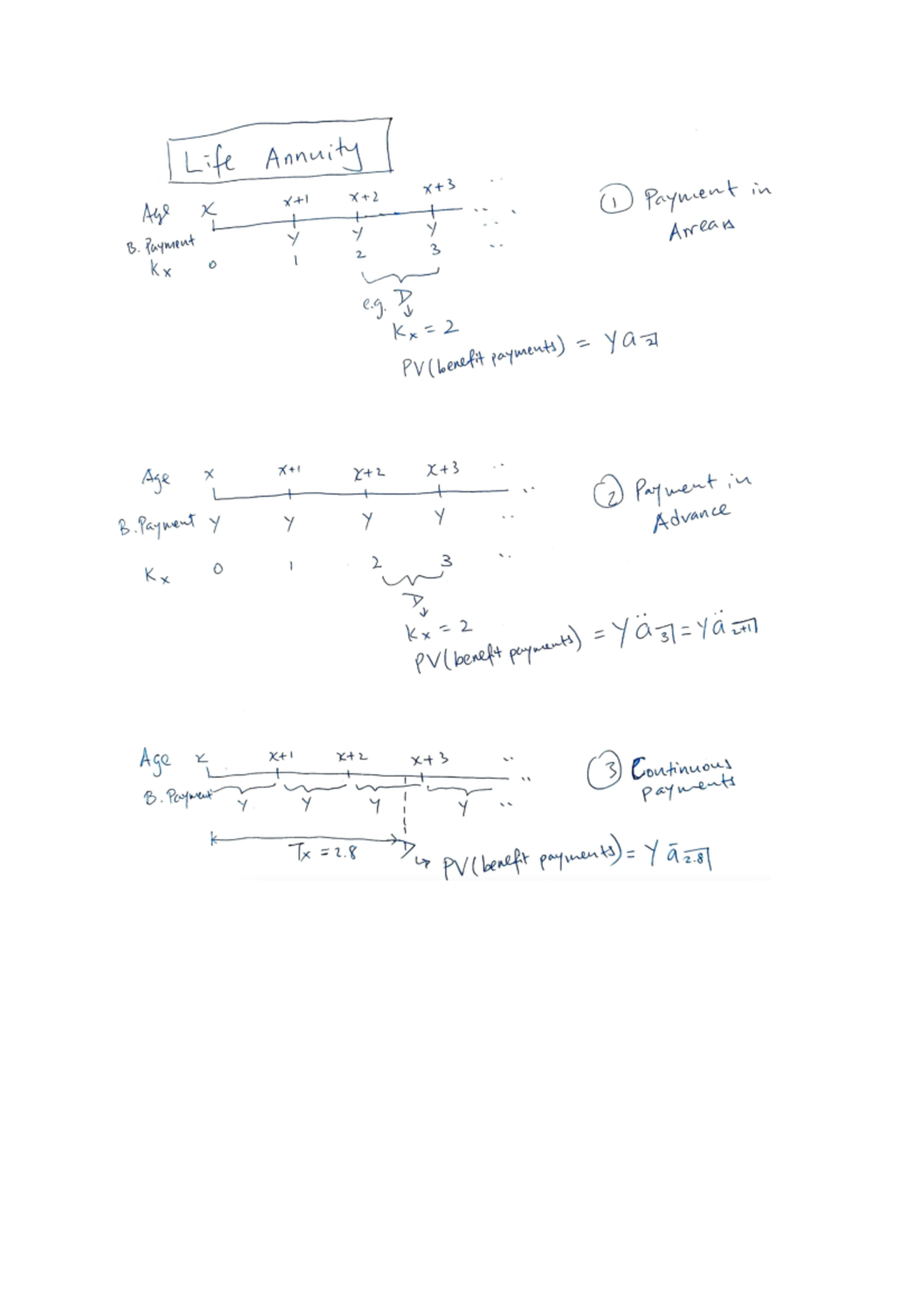 Lecture 3 supplementary notes STAT3037 - Life Annuity Age x I Payment ...