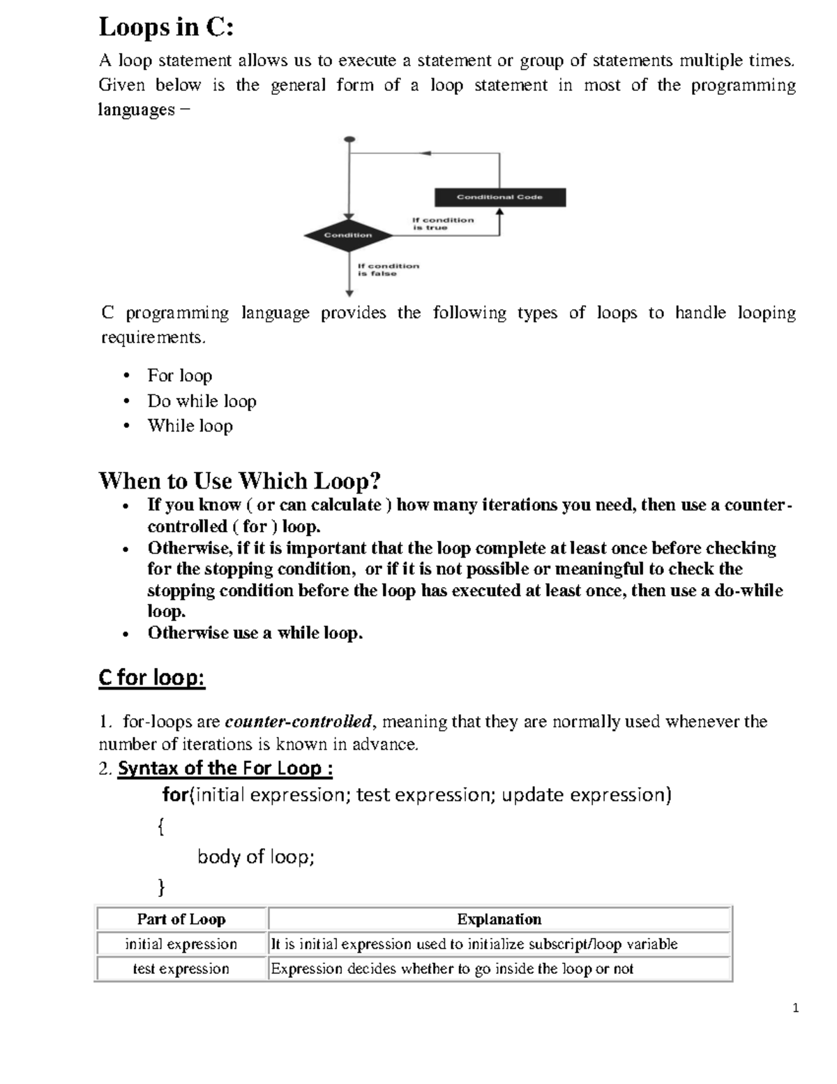 Loops in C - Loops in C: A loop statement allows us to execute a ...
