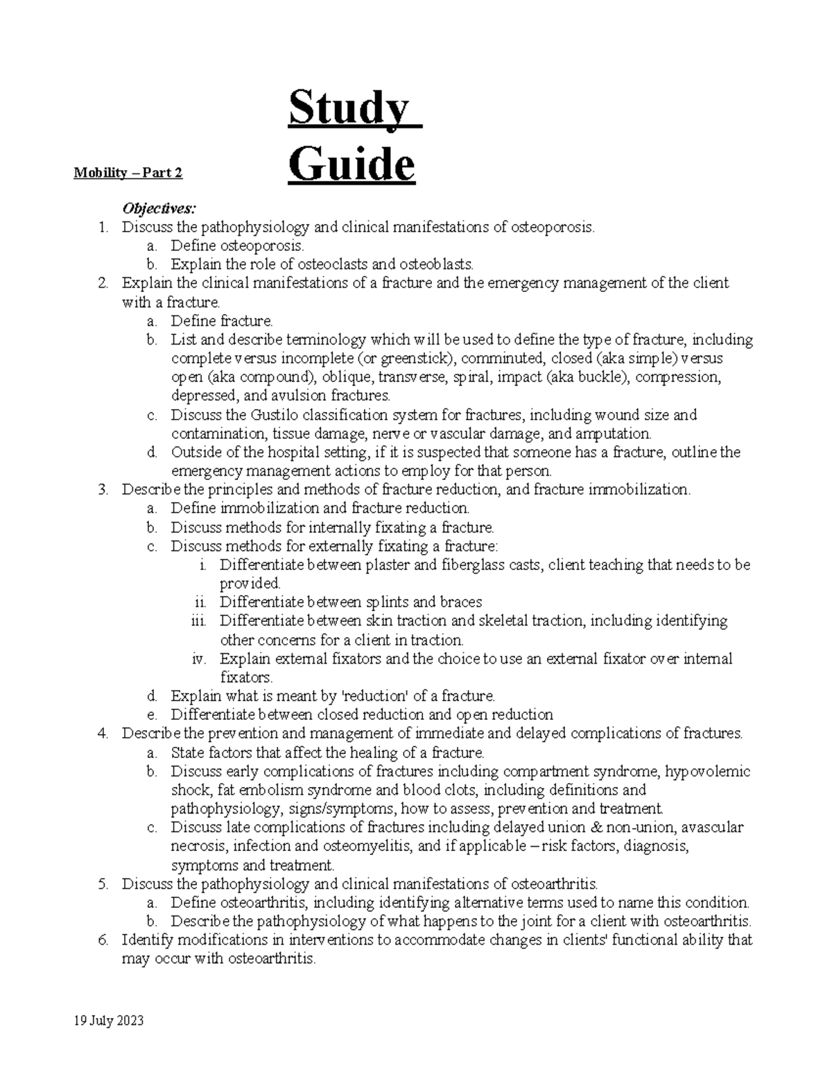 Study Guide Mobility Part 2 - Mobility – Part 2 Objectives: 1. Discuss ...