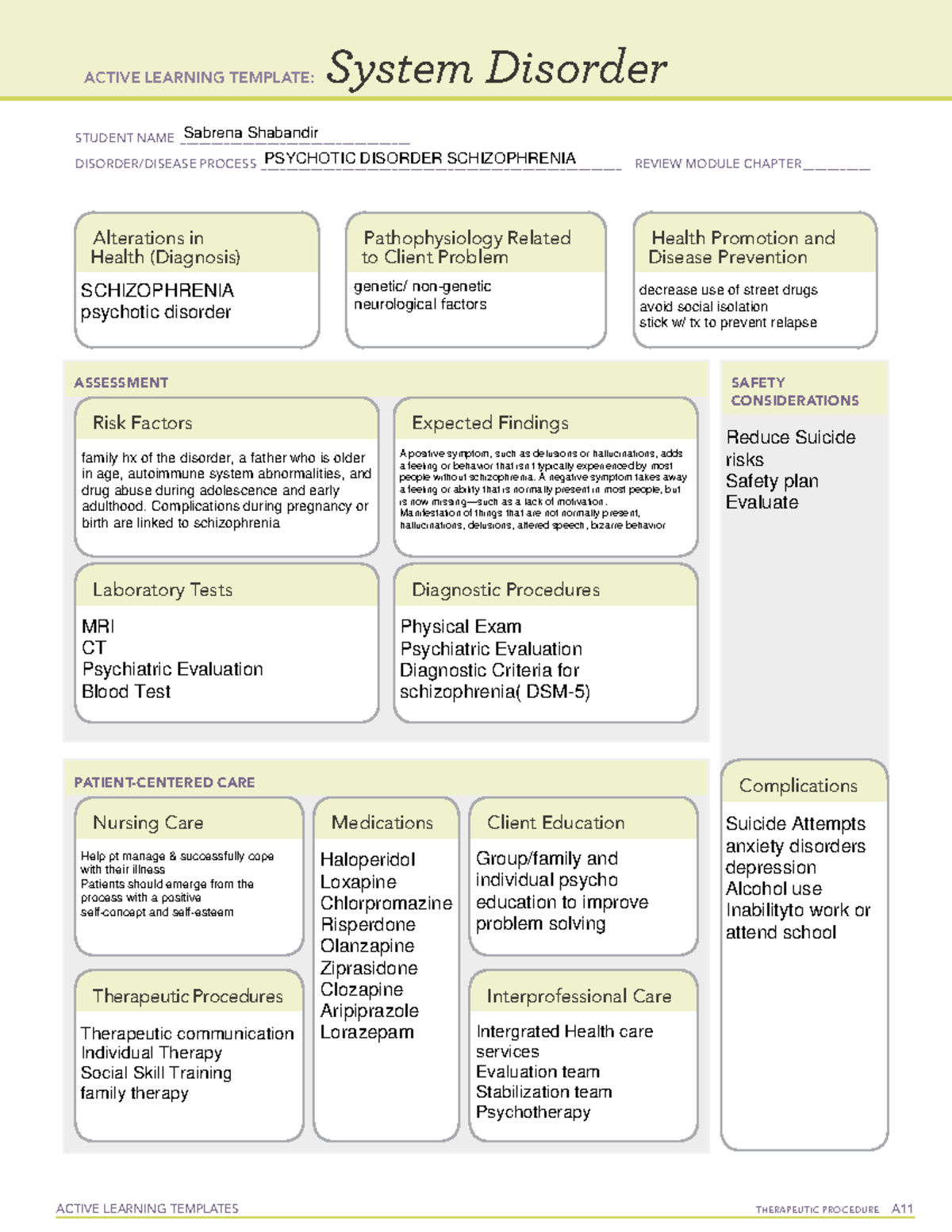 Schizophrenia Sd System Disorder Template Active Learning Templates My Xxx Hot Girl