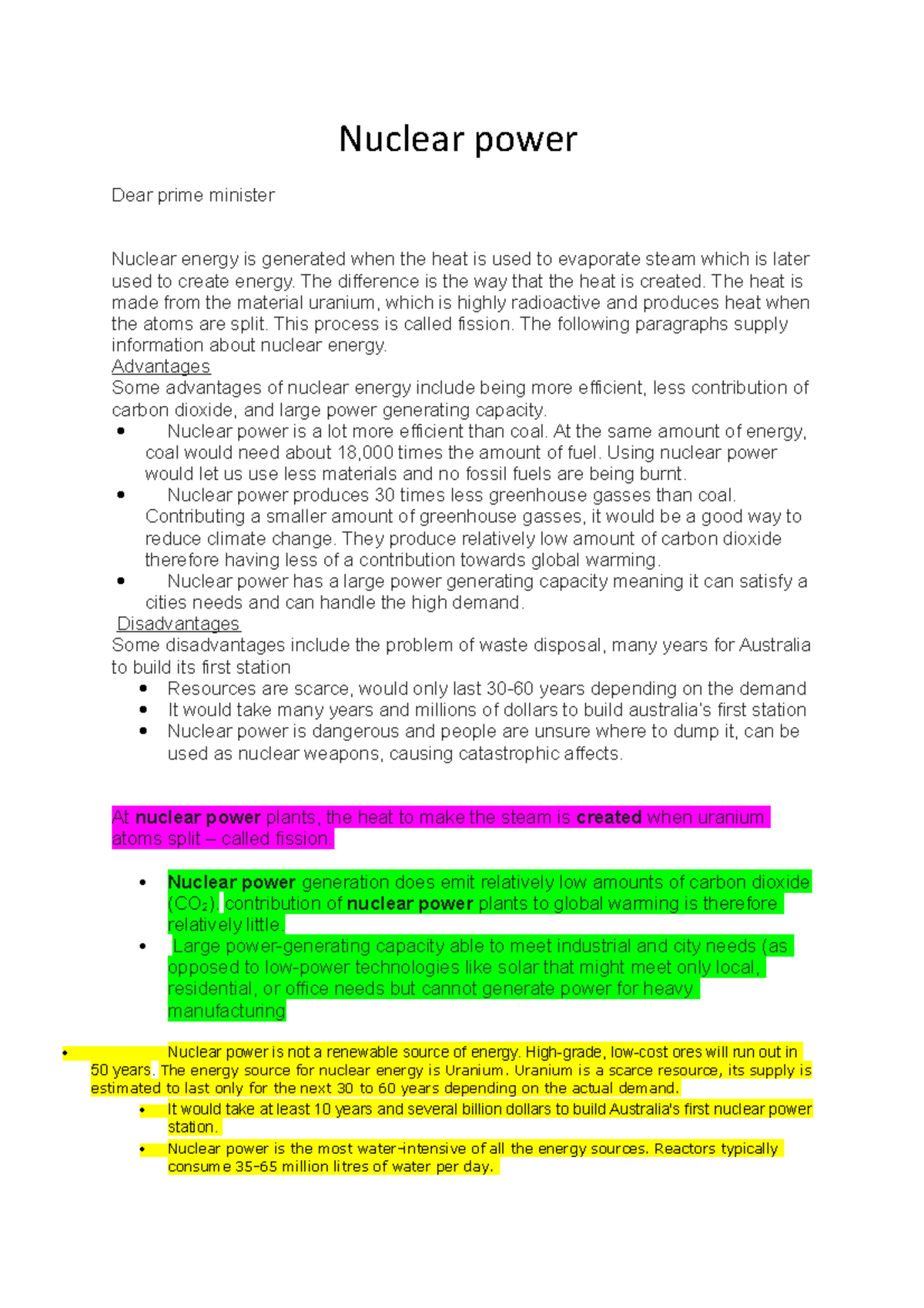 assignment of nuclear power