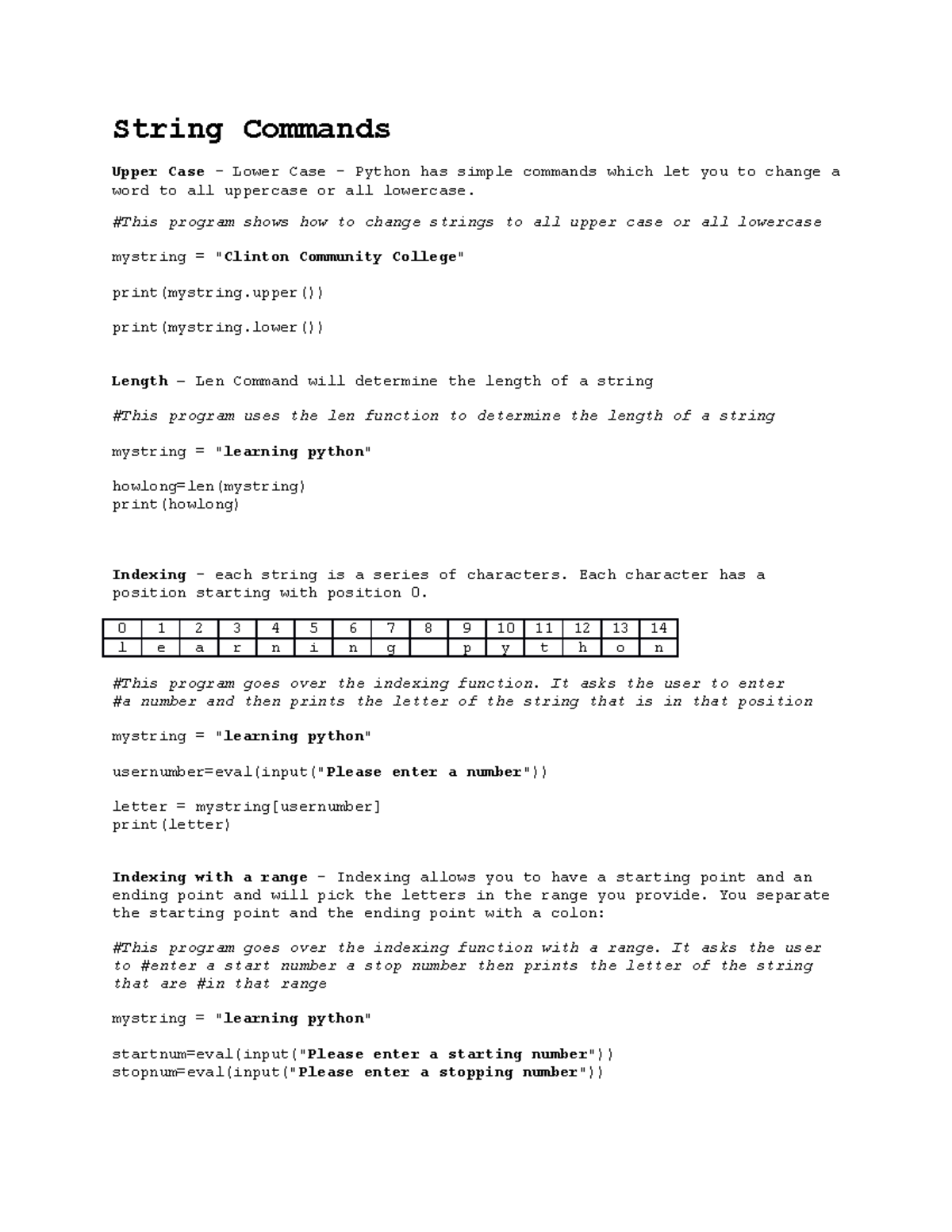 String Commands - String Commands Upper Case - Lower Case – Python has ...