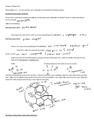 Organic Chemistry Chapter 1 Part 2 Notes - Chapter 1 Notes Part II Read ...
