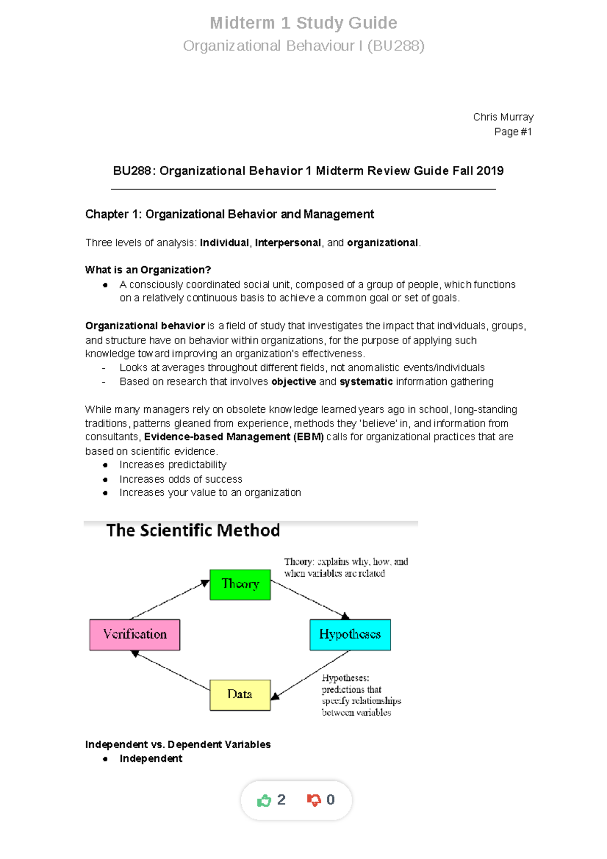 Notes - chp 1-4 - Midterm 1 Study Guide Organizational Behaviour I ...